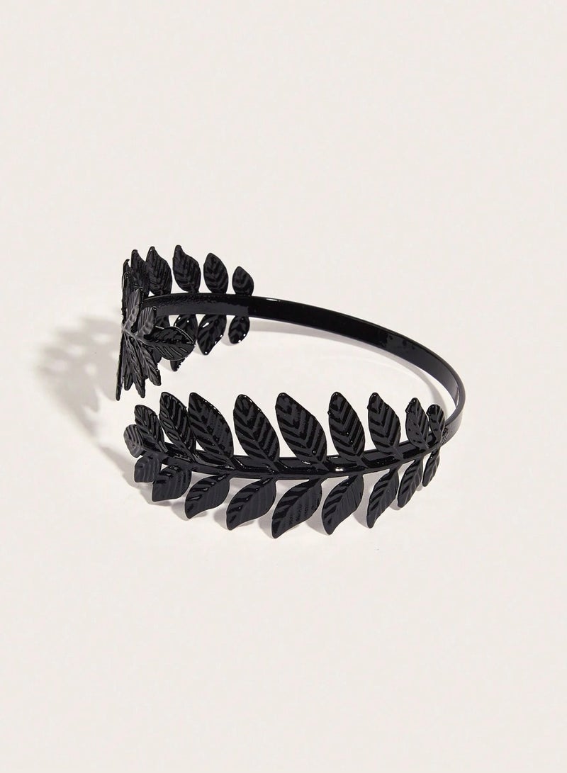 Nexa Metal ring for attaching curtain in the shape of a leaf, black color  - Image 4
