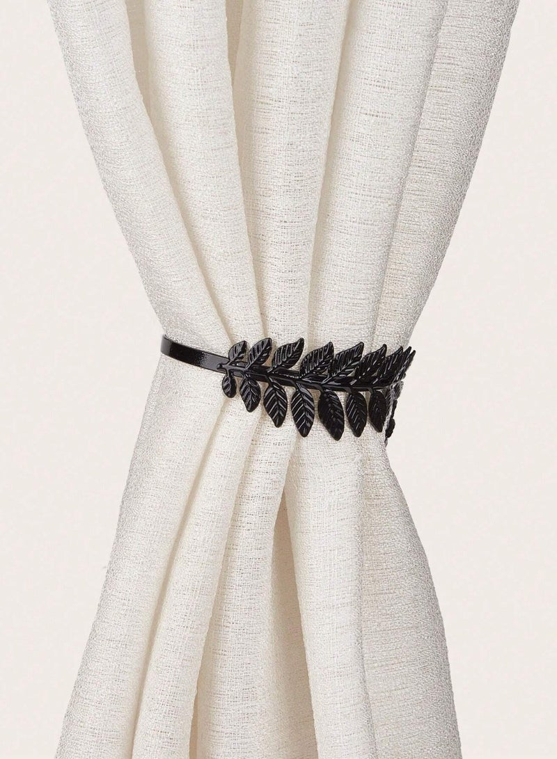Nexa Metal ring for attaching curtain in the shape of a leaf, black color  - Image 2