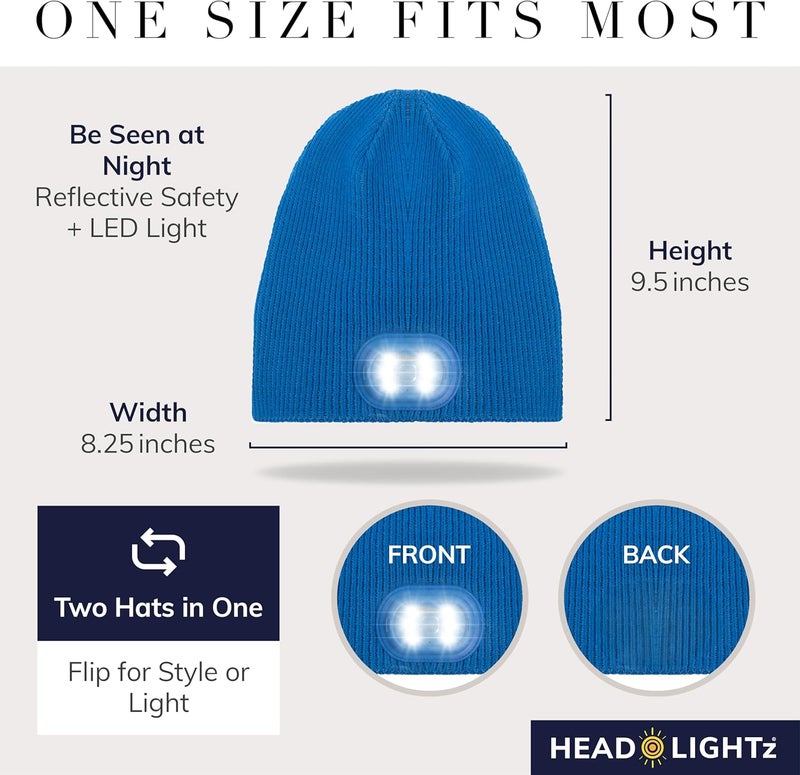 HEAD LIGHTZ Store ® Rechargeable LED Beanie Hat – Hands-Free Lighted Cap for Running, Walking & Camping – As Seen on Oprah’s Favorite Things – Machine Washable, Unisex - Image 2