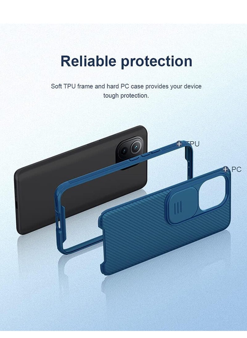 Nillkin Hard CamShield With Camera Slide Protective Case Cover For Xiaomi Mi 11 5G Blue - Image 4