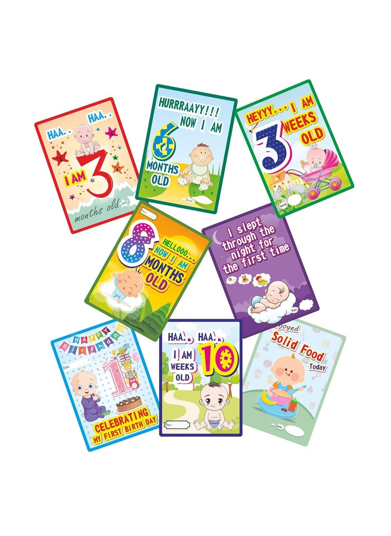Bookworm Bookworm Baby Milestone Cards: Cute & Colorful Gift For New Parents, Newborns - Set of 32- Multi color  - Image 1