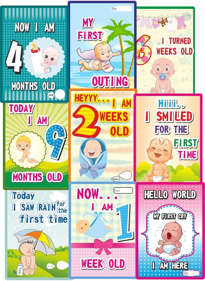 Bookworm Bookworm Baby Milestone Cards: Cute & Colorful Gift For New Parents, Newborns - Set of 32- Multi color  - Image 2