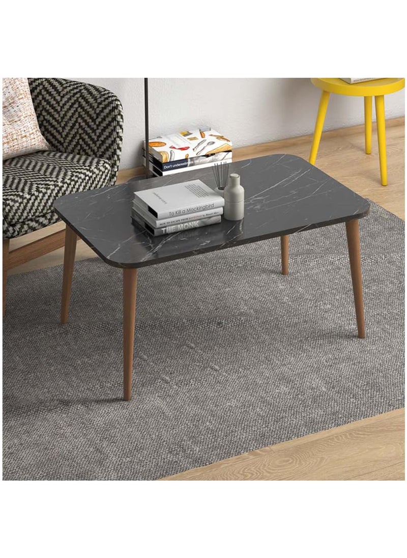 Device Bas with BROWN ART SHOPPEE Brown Art SHOPPEE Faux Marble Coffee Table for Living Room Rectangular Coffee Table Industrial Style Coffee Table with Wood Legs for Spacious Storage for Living Room Home Office Black 