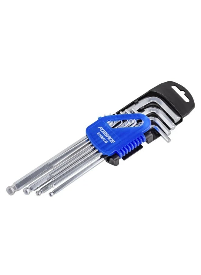 FORSAGE L-type extra long hex-wrenches set with ball end 10pcs (1.27, 1.5, 2, 2.5, 3-6, 8, 10mm), in plastic - Image 2