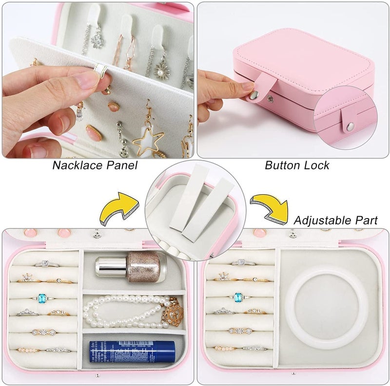 HSR Jewelry Box Necklace Earring Rings Jewelry Holder Case, Gifts for Girls Women - Image 4