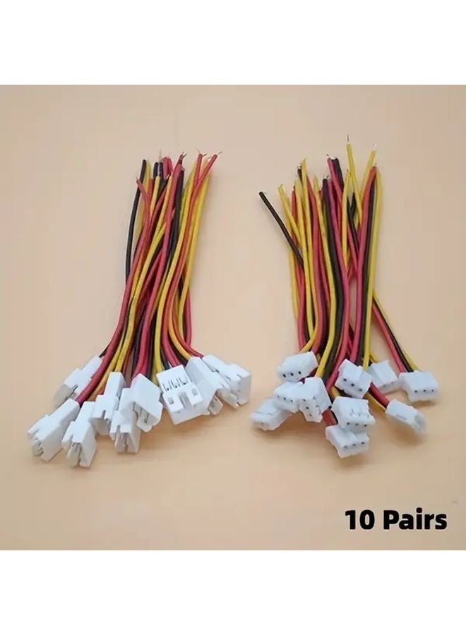 مايكرو JST PH2.0 موصل 10 أزواج 3 دبوس قابس ذكر وأنثى مع كابلات سلك 7.87 بوصة - Image 1