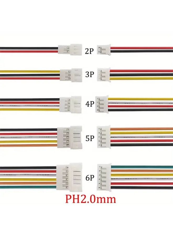 مايكرو JST PH2.0 موصل 10 أزواج 3 دبوس قابس ذكر وأنثى مع كابلات سلك 7.87 بوصة - Image 2