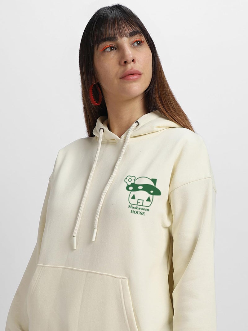 JUNEBERRY® Cotton Fleece Regular Fit Hooded Sweatshirt Lastest Back Graphic Printed Winter Hoodies for Women (W02_Mushroom_MRSMLW_M) - Image 4