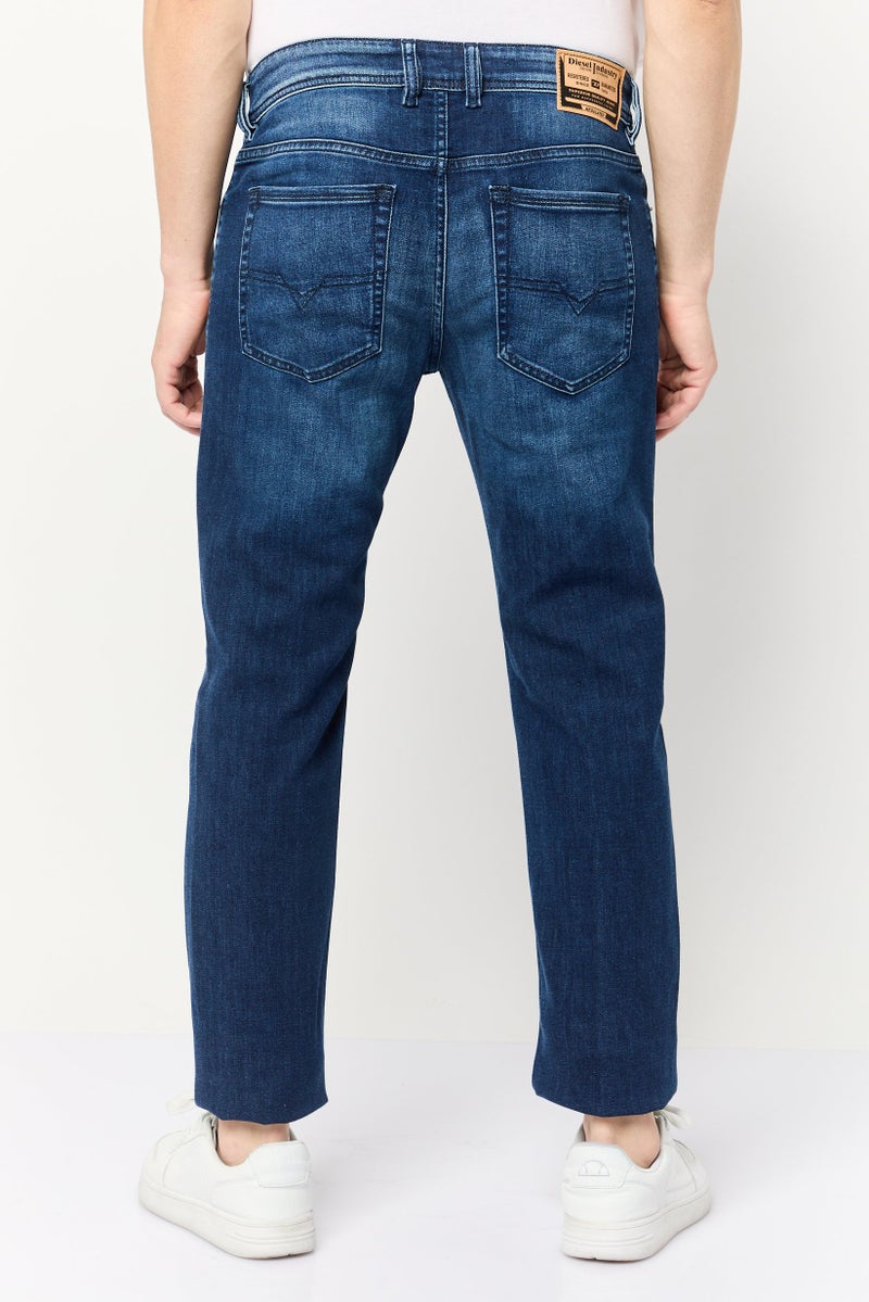 DIESEL جينز ضيق للرجال بتصميم مريح، غسول، قابل للتمدد، أزرق داكن - Image 3