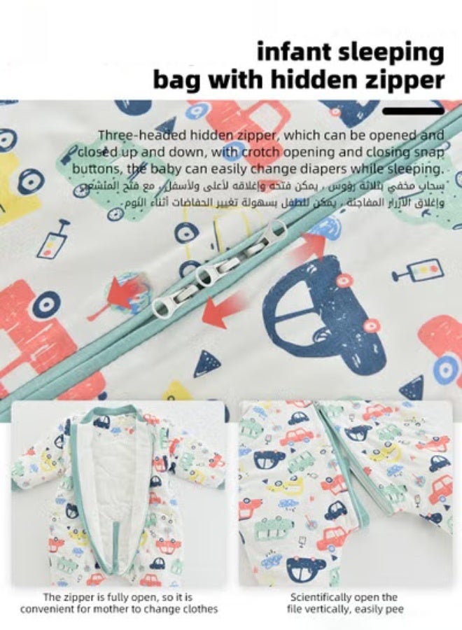 دوكو حقيبة نوم للأطفال، كيس نوم ناعم، بطانية لف، غلاف لفة، بطانيات قطنية قابلة للارتداء مع أكمام وساقين قابلتين للإزالة، سحاب سهل لتغيير الحفاضات، للأطفال حديثي الولادة حتى 3 سنوات - Image 5