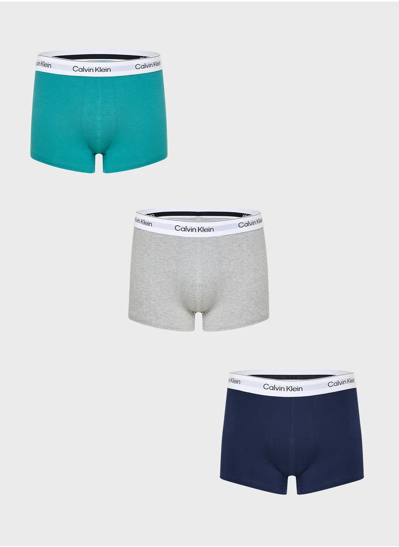 CALVIN KLEIN 3 Pack Logo Band Trunks