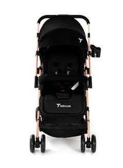 TEKNUM Reversible Trip Stroller with Blue Ace Diaper Bag - Black  - Image 2