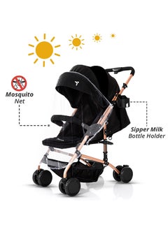TEKNUM Reversible Trip Stroller with Blue Ace Diaper Bag - Black  - Image 4