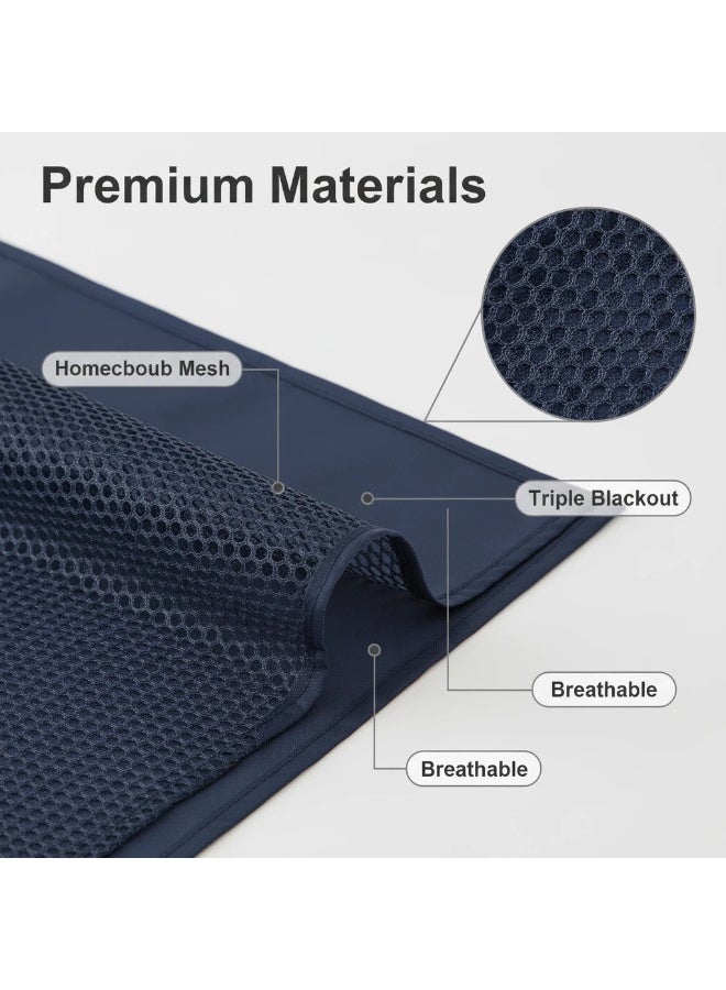 Y&D ستائر سرير بطابق علوي معتم لغرف النوم، تغطية خصوصية للغرف، ديكور خلفية تصوير، ستائر معتمة 6 لوحات مع قمة - Image 4