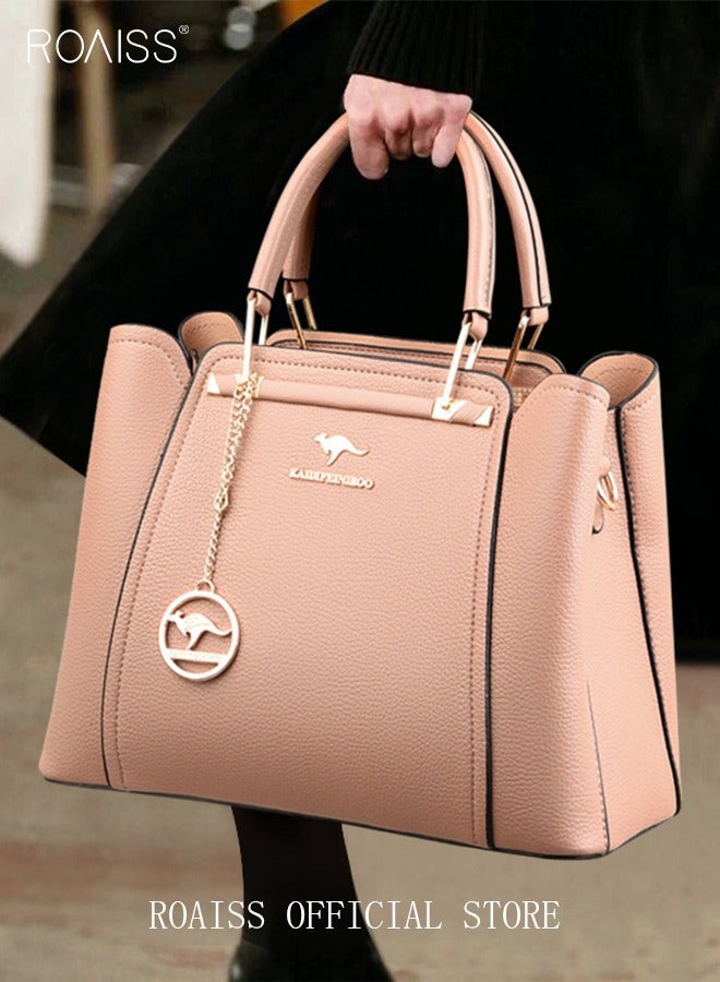 رويس حقيبة كتف نسائية من الجلد حقيبة يد نسائية أنيقة من الجلد الباتنت مقاومة للماء وحقيبة كتف نسائية بسعة كبيرة. - Image 4