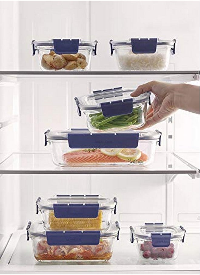 LOCK & LOCK Lock & Lock Airtight Glass Containers With Lid | Leak Proof, Transparent Glass Storage Container For Kitchen | Microwave & Freezer Safe| Food Storage Meal Containers Organizer - Square, 300 ml  - Image 4