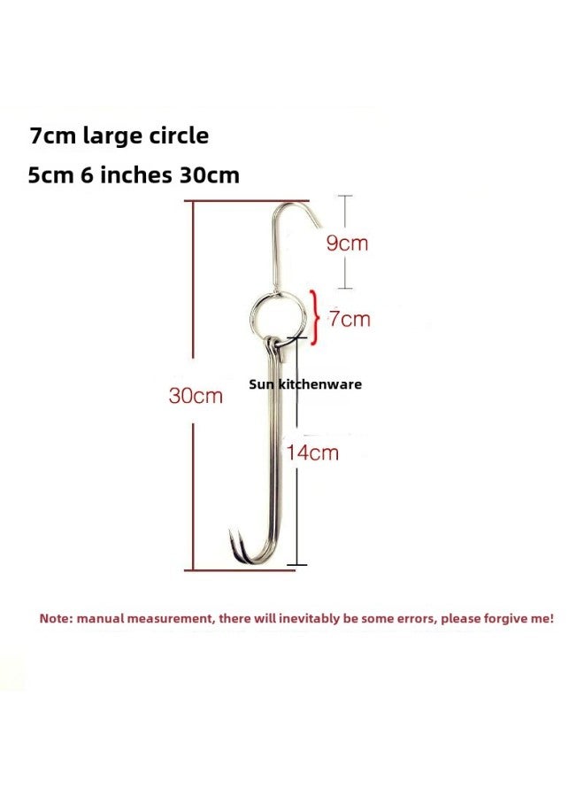 Beijing Duck Hook Stainless Steel Roast Goose Hook Roast Duck Hook Double Hook Roast Meat Hook Roast Fork Air Drying Cabinet Hook-Color:7cm Large Circle 5cm 6-inch Wax Ring (pack Of 10)  - Image 1