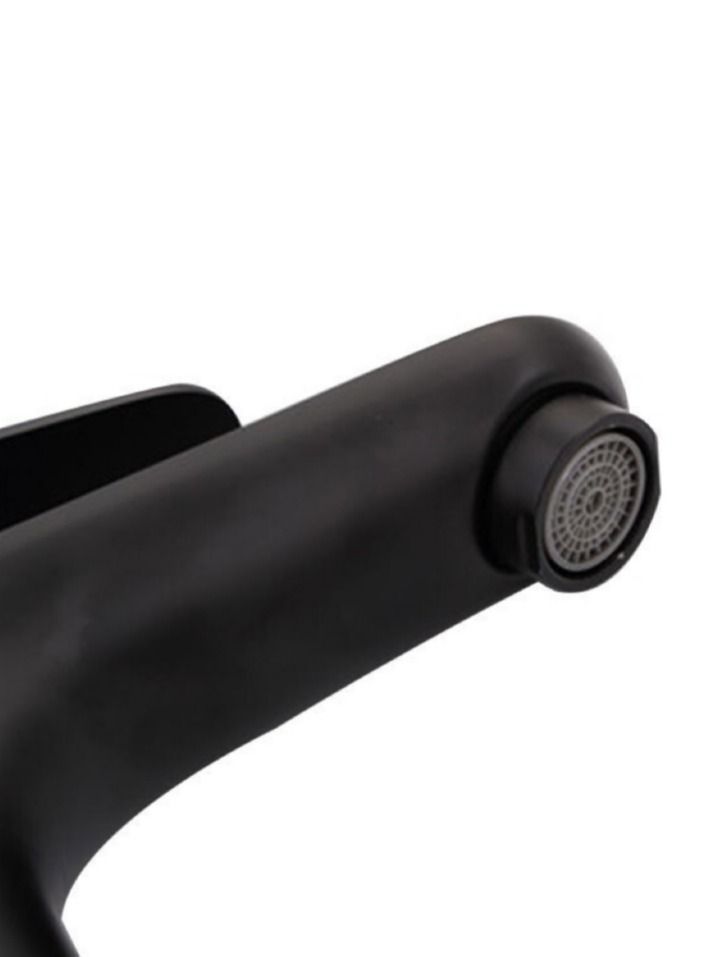 Hot and cold bathroom sink mixer made of zinc alloy anti rust black color with 60 cm water hoses - Image 2