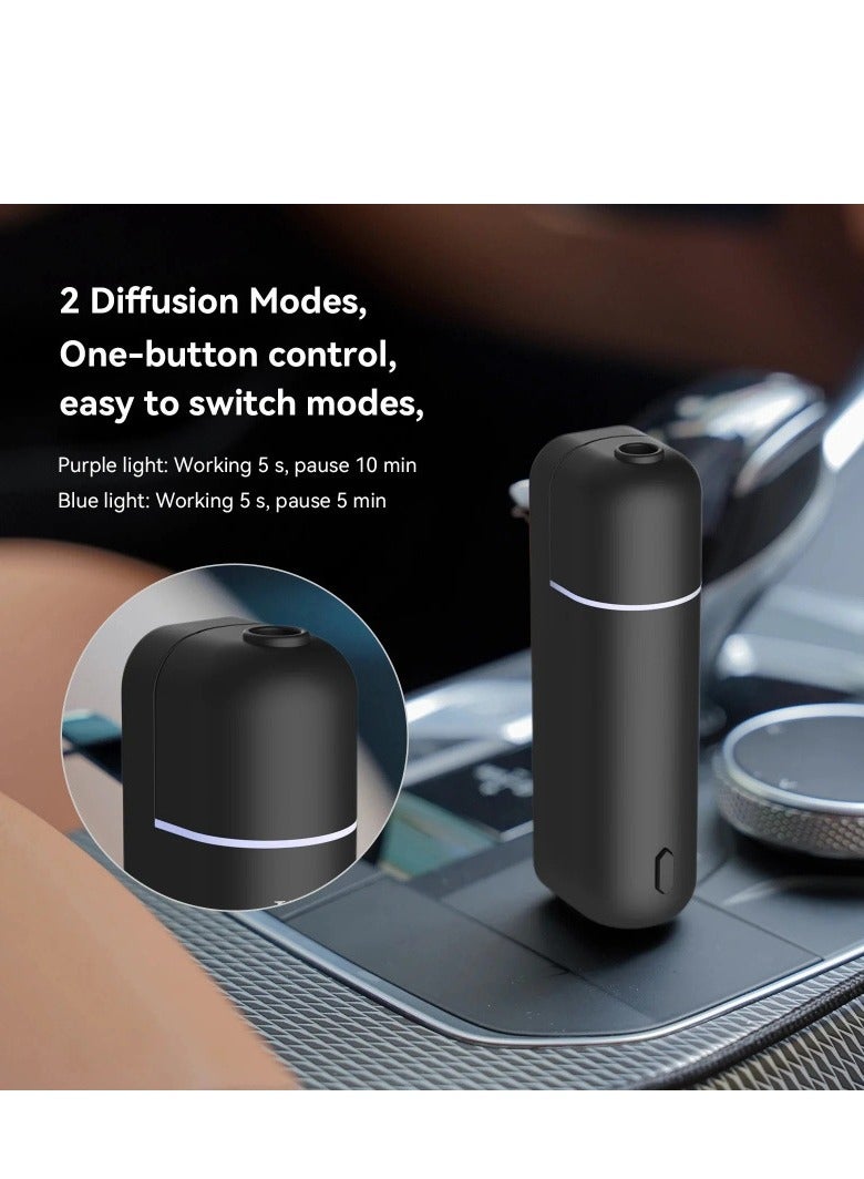 الأزرق جي دبليو مرطب الهواء للسيارة USB للعلاج بالروائح العطرية ومزيل الروائح الكريهة USB Cool Mist Mini Portable Diffuser للسيارة والمكتب المنزلي وغرفة النوم (أسود) - Image 3