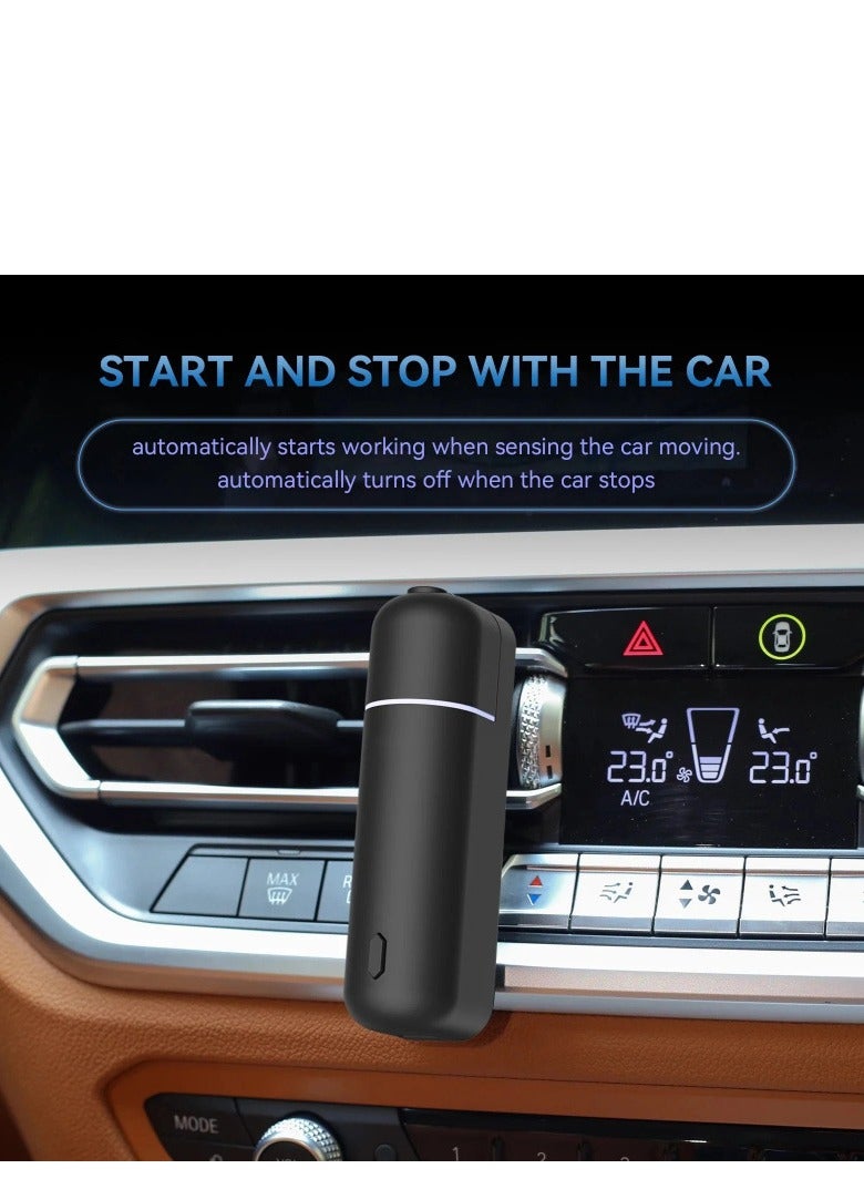 الأزرق جي دبليو مرطب الهواء للسيارة USB للعلاج بالروائح العطرية ومزيل الروائح الكريهة USB Cool Mist Mini Portable Diffuser للسيارة والمكتب المنزلي وغرفة النوم (أسود) - Image 2
