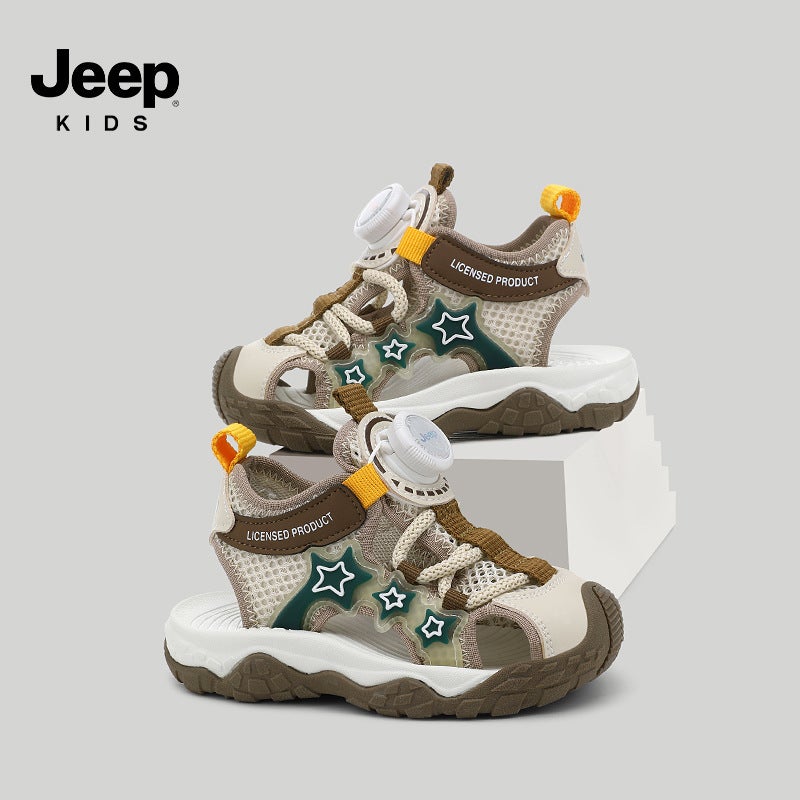 Jeep Boys Anti-Slip Little Girl Kidsren'S Beach Shoes Girls Sports Sandals Summer Baotou Kidsren'S Shoes - Image 4