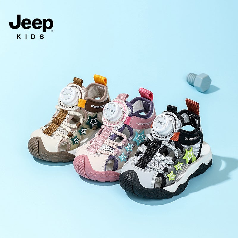 Jeep Boys Anti-Slip Little Girl Kidsren'S Beach Shoes Girls Sports Sandals Summer Baotou Kidsren'S Shoes - Image 3