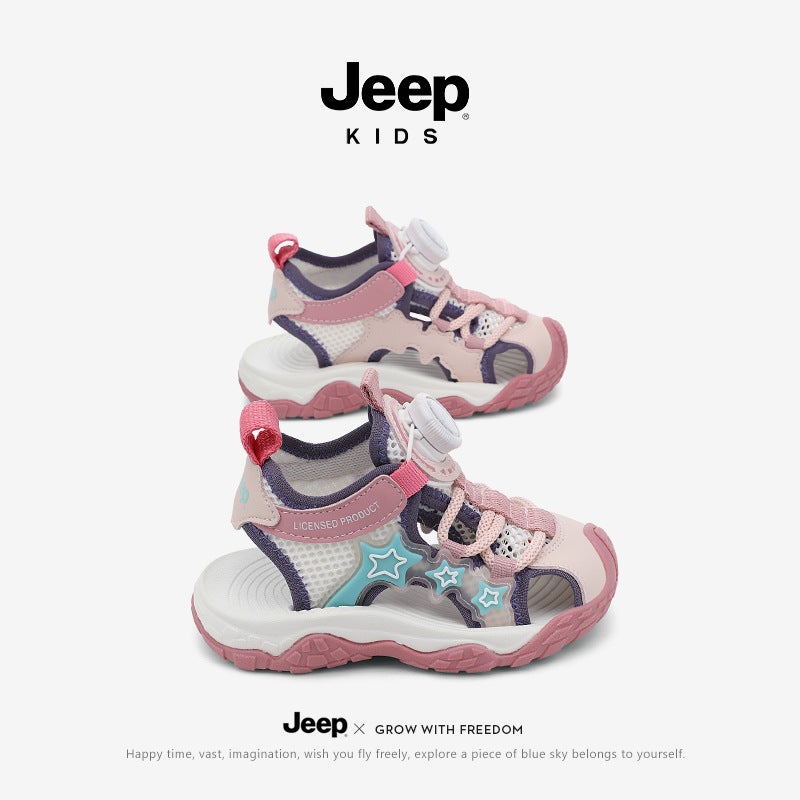 Jeep Boys Anti-Slip Little Girl Kidsren'S Beach Shoes Girls Sports Sandals Summer Baotou Kidsren'S Shoes - Image 5