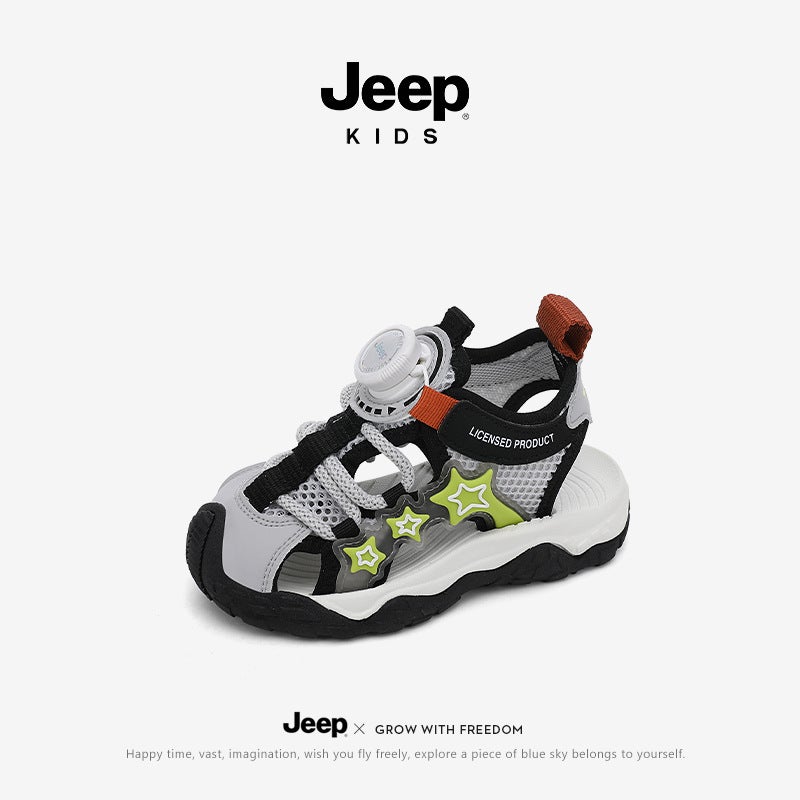 Jeep Boys Anti-Slip Little Girl Kidsren'S Beach Shoes Girls Sports Sandals Summer Baotou Kidsren'S Shoes - Image 1