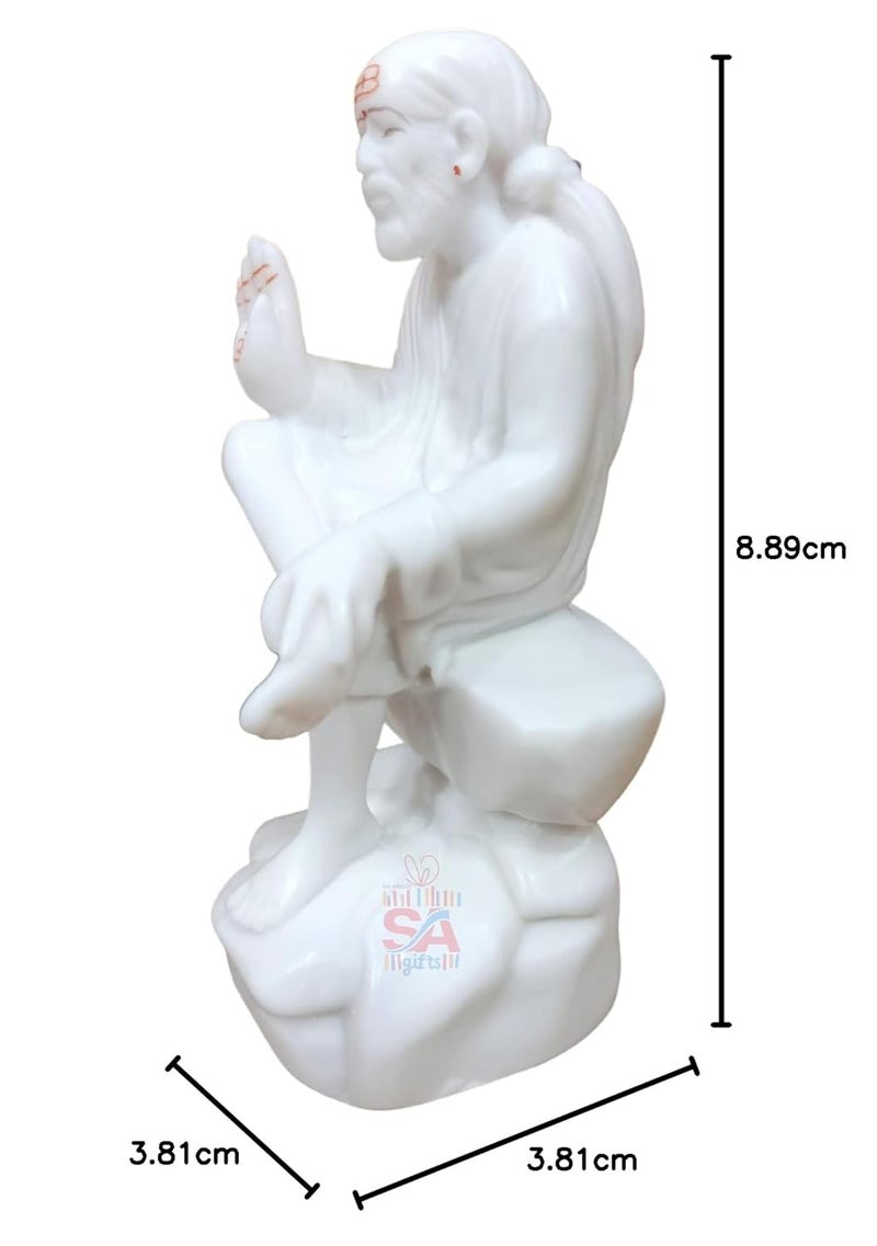 Sai Amrut Gifts Italian Marble Ashirwad Hand Baba IdolMurti for Home and Office DecorUsed in PoojaMandir 6 INCH - Image 3