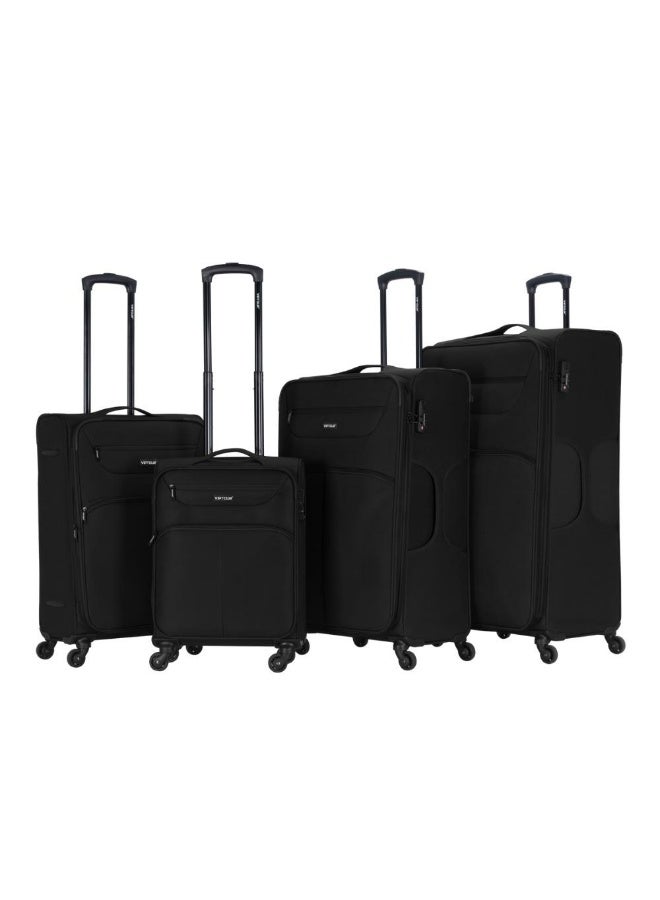 VIPTOUR 4-Piece Fabric Softside Luggage Set with 360° Spinner Wheels & Number Lock – Durable Polyester Travel Trolley Bag (20’’ / 24’’ / 28’’ / 32’’) - CHARCOAL - Image 1
