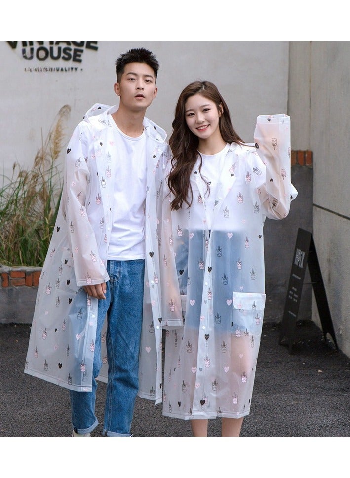 EBMINI Printed Raincoat Thickened Cycling Travel Fashion Raincoat  - Image 2