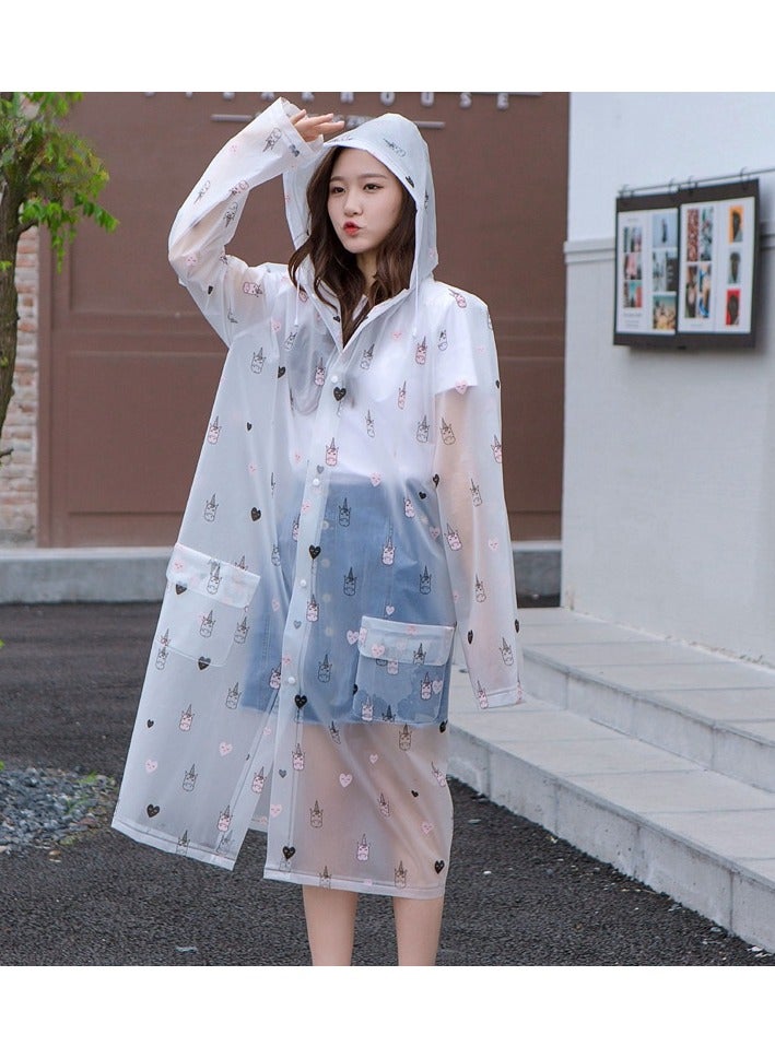 EBMINI Printed Raincoat Thickened Cycling Travel Fashion Raincoat  - Image 1