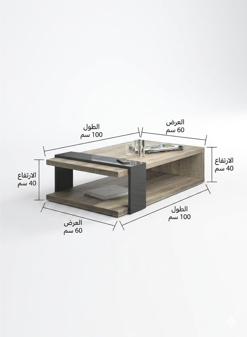 وبلك ترابيزة شاي مودرن بيج&رمادي - Image 4