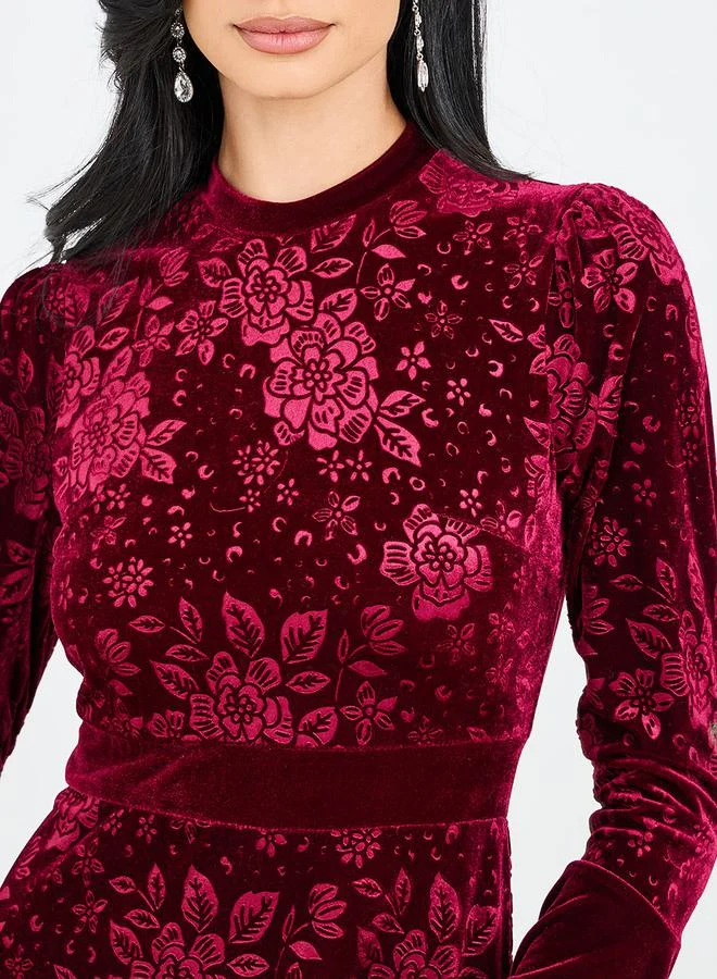 ستايلي Floral Velvet Dress