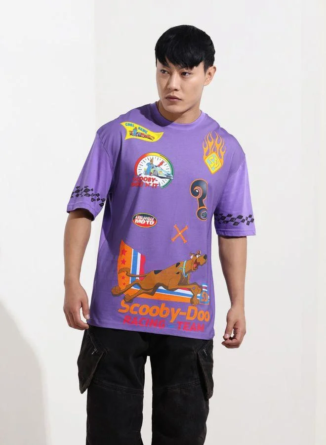 ذا انديان كراج كو Men Boxy Fit Scooby-Doo Printed Crew Neck Half Sleeves T-Shirt