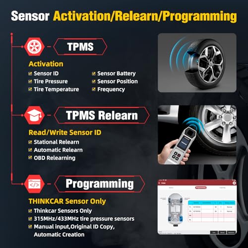 THINKCAR VENU-i Pro TPMS Programming Tool Tire Pressure Detector Diagnose/Activate/Relearn/Program Sensors, Work with Thinkdiag/THINKCAR Tablet Scanners/Kingbolen K Series OBD2 Scanner Upgrade of THINKTPMS G2 - Image 3