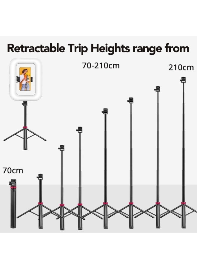 WALALLA Phone Ring Video Light with 210cm Tripod Stand Built-in 8000mAh Battery Handheld Smartphone Stabilizer Photo Selfie Rig Lights 2700K-6500K for Camera, YouTube, Video Recording,Filmmaking,Vloging - Image 3