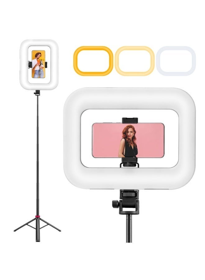 Phone Ring Video Light with 210cm Tripod Stand Built-in 8000mAh Battery Handheld Smartphone Stabilizer Photo Selfie Rig Lights 2700K-6500K for Camera, YouTube, Video Recording,Filmmaking,Vloging