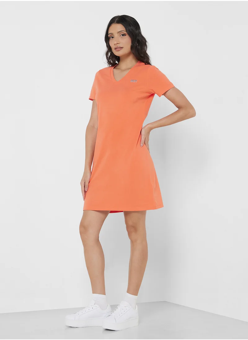 DKNY Sport V-Neck T-Shirt Dress