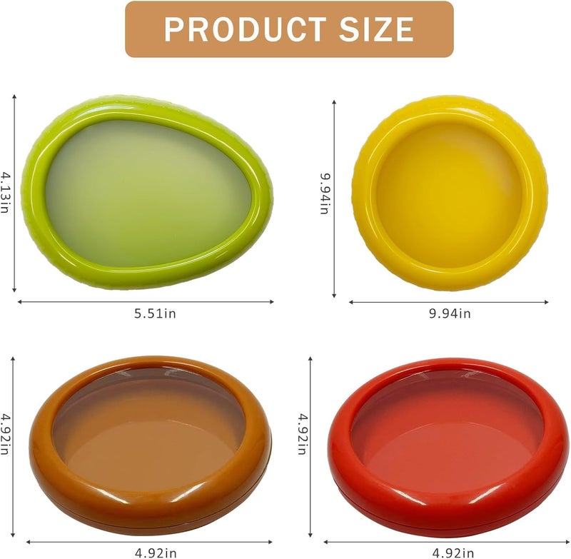 Swejos New Silicone Fruit Storage Box 4 Pack Fruit and Vegetable AntiOxidation Storage Box Silicone Fruit Storage Containers For Fridge Reusable Food Saver for Avocado Tomato Onion Lemon - Image 3