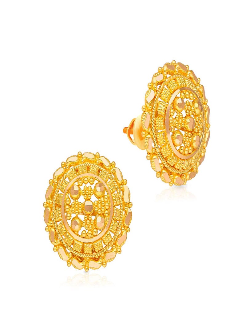 Malabar Gold and Diamonds 22 Karat 916 Purity Studs Style Screw Nut Earring for Women ERCOS12699 - Image 1