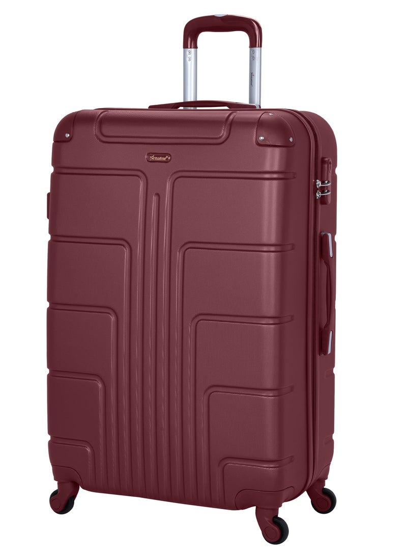 SENATOR Hard Case Travel Bag Extra Large Checked Luggage Trolley ABS Lightweight Suitcase with 4 Spinner Wheels A1012, Burgundy - Image 1