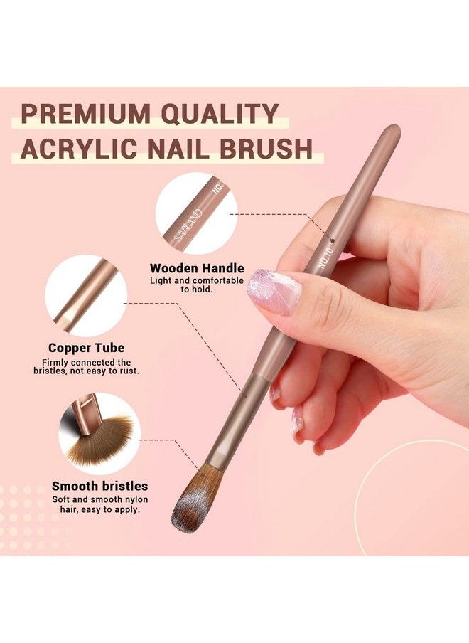 Saviland 6Pcs Kolinsky Acrylic Nail Brush Set Size 81012141618 Acrylic Nail Brushes For Acrylic Application Professional Acrylic Powder Brush For Acrylic Nails Extension & Carving Home Diy  - Image 4
