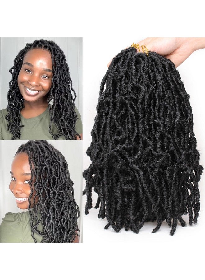 Leeven Eeven 12 Inch 108 Strands Short Soft Locs Crochet Braids Hair For Distressed Butterfly Locs Black Curly Faux Locs Crochet Braiding Hair For Women 6 Packs/Lot 1B - Image 1