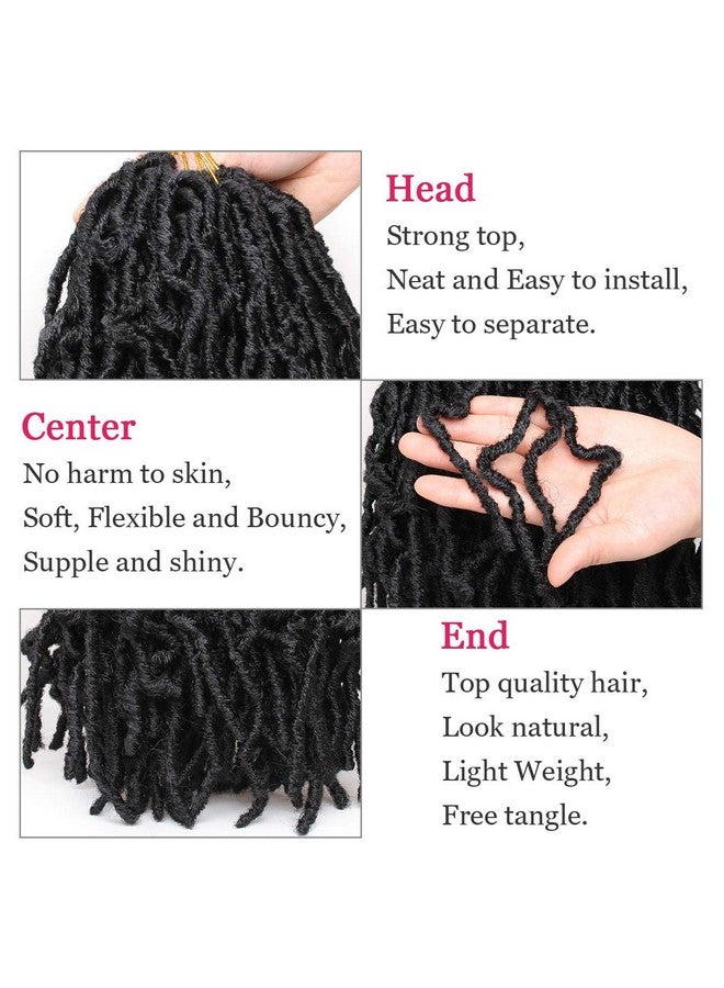 Leeven Eeven 12 Inch 108 Strands Short Soft Locs Crochet Braids Hair For Distressed Butterfly Locs Black Curly Faux Locs Crochet Braiding Hair For Women 6 Packs/Lot 1B - Image 5
