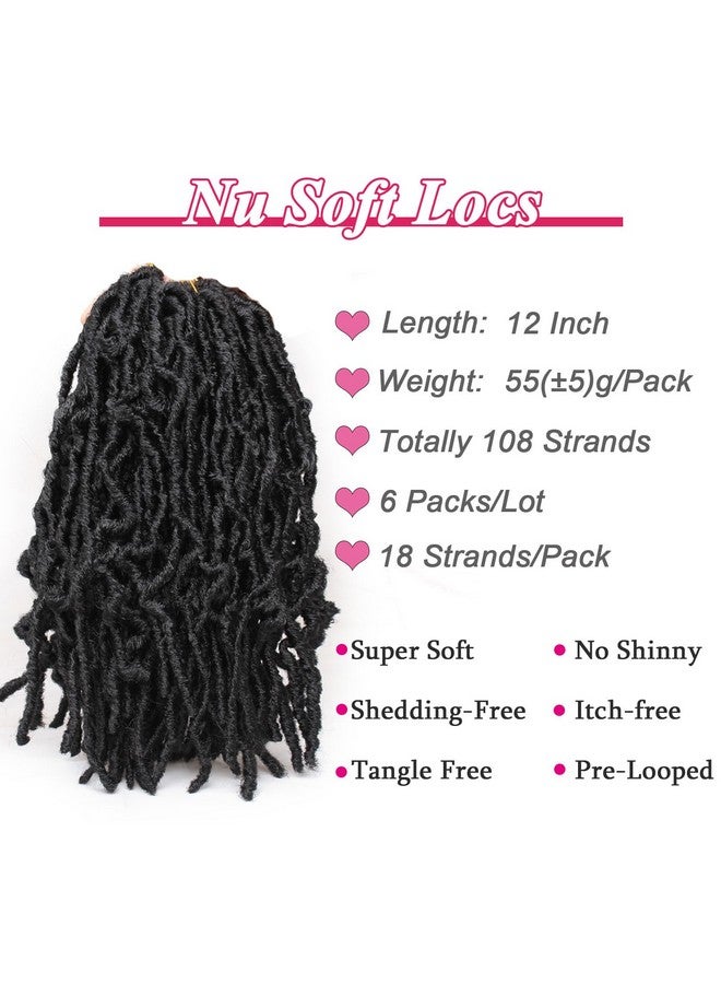 Leeven Eeven 12 Inch 108 Strands Short Soft Locs Crochet Braids Hair For Distressed Butterfly Locs Black Curly Faux Locs Crochet Braiding Hair For Women 6 Packs/Lot 1B - Image 4
