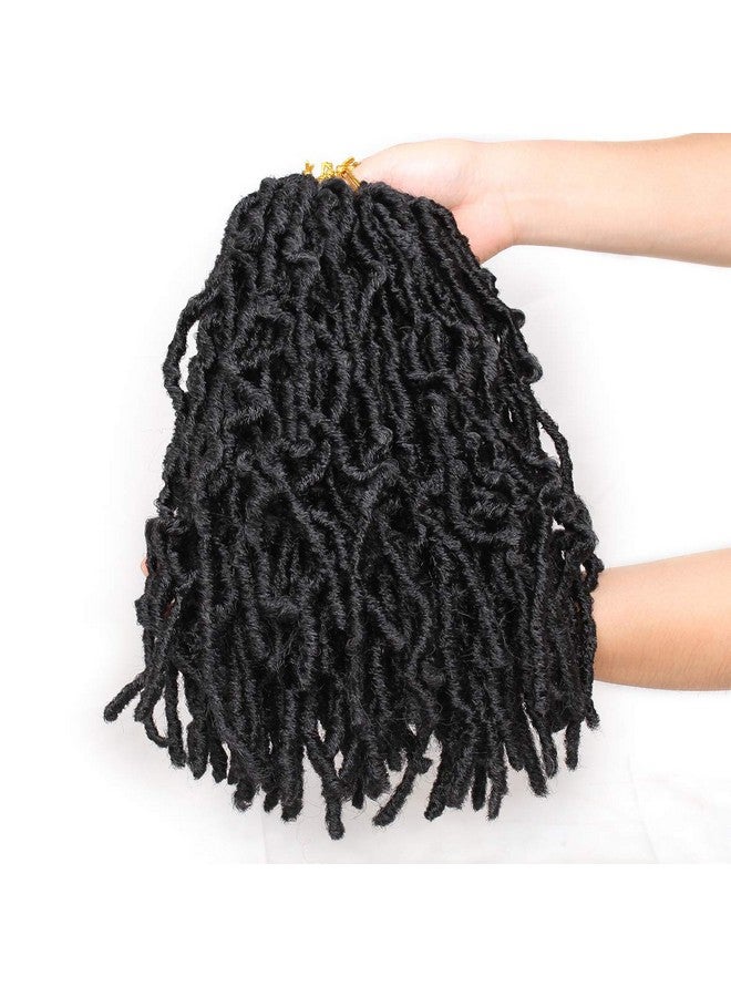 Leeven Eeven 12 Inch 108 Strands Short Soft Locs Crochet Braids Hair For Distressed Butterfly Locs Black Curly Faux Locs Crochet Braiding Hair For Women 6 Packs/Lot 1B - Image 3