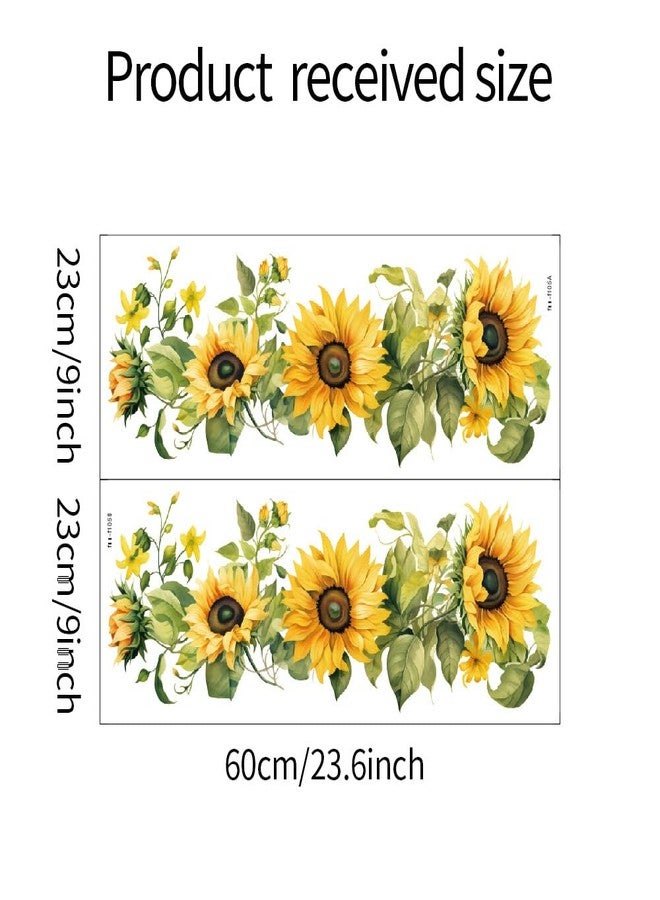 Saomour Small Fresh Sunflower Wall Decal Chic and Refreshing Sunflower Hallway Corridor Air Conditioner Stickers Boho Decor Calcomanías para Pared de Cuarto Stickers for Girls Room Wall Art Peel and Stick - Image 3
