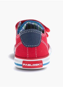Pablosky Boys' Stitch Detail Sneakers with Hook and Loop Closure  - Image 3