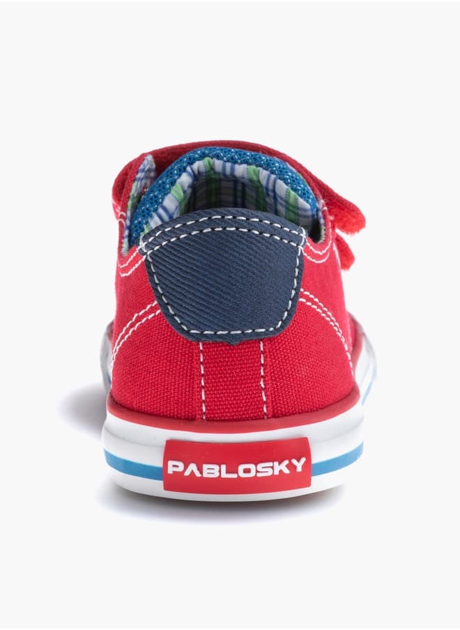 Pablosky - Boys' Stitch Detail Sneakers with Hook and Loop Closure - Image 1
